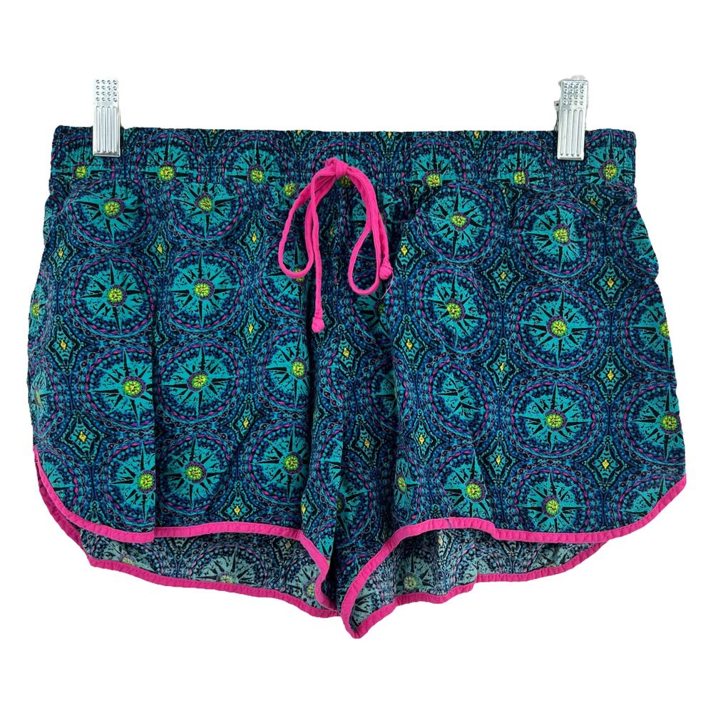 NOBO Kaleidoscope Sun Dial Shorts M Kidcore Psychedelic Blue